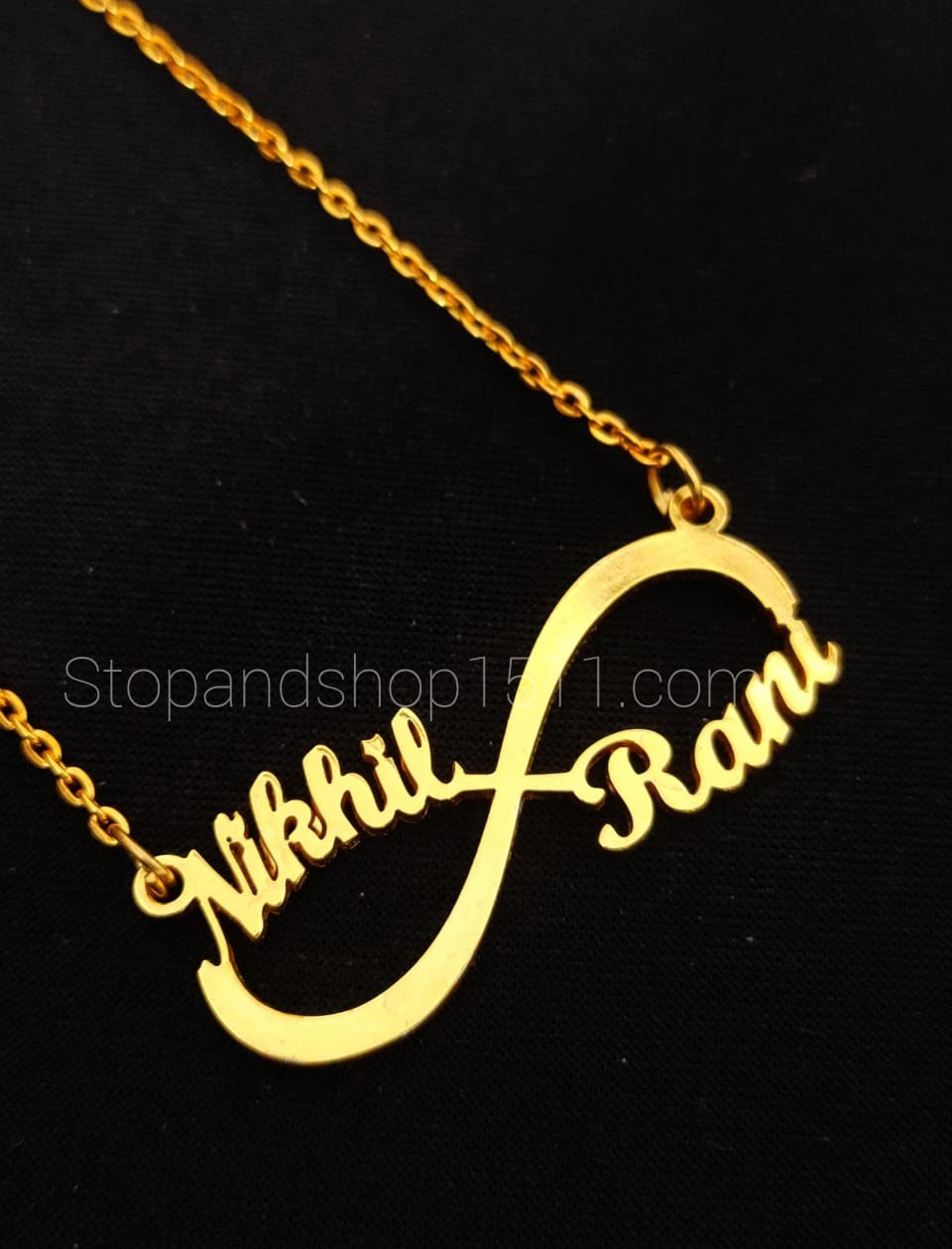 18K Gold Plated Infinity Couple Name Necklace - stopandshop1511