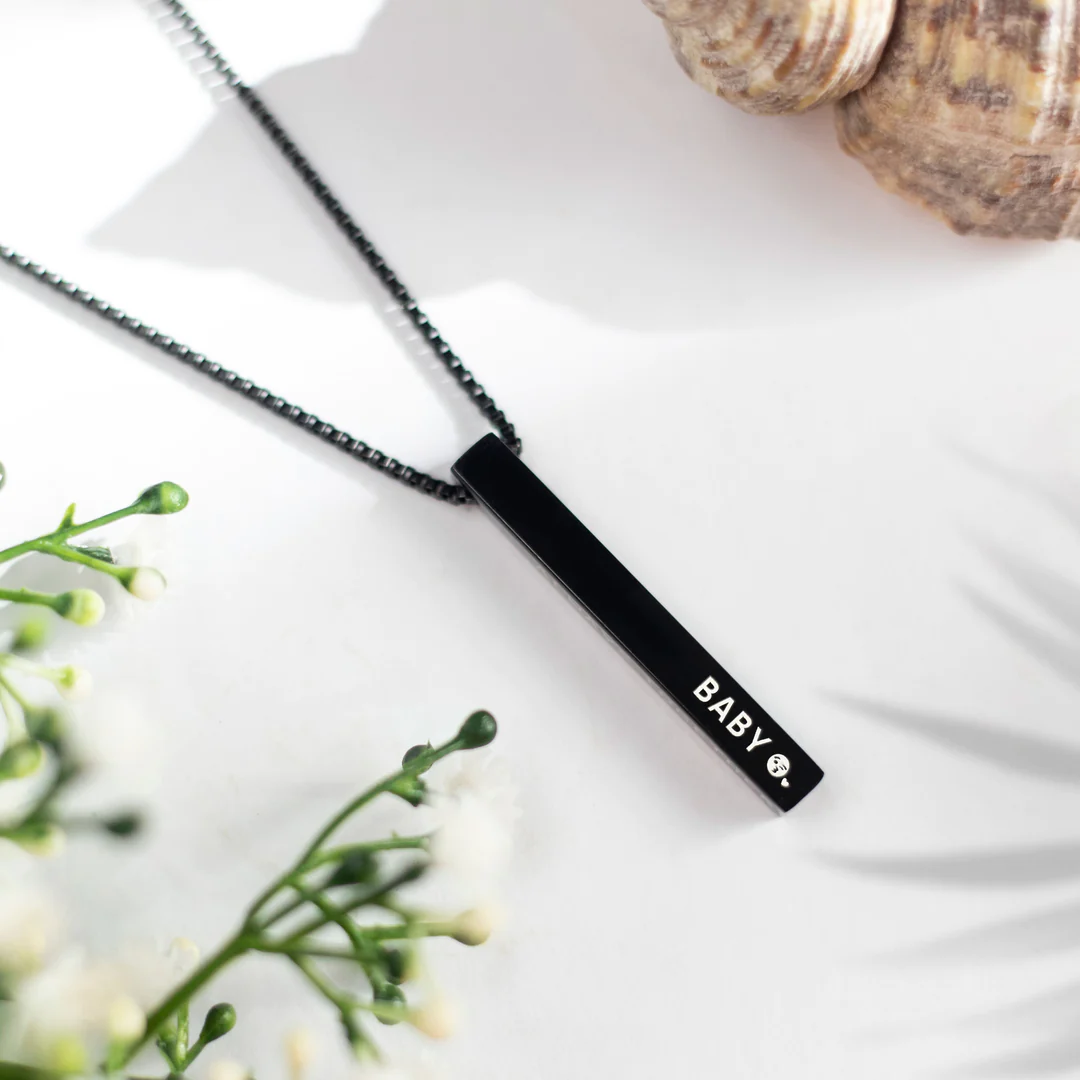 Simply Silver Sterling Silver 925 Vertical Bar Necklace - Personalise By  Engraving - Jewellery from Jon Richard UK